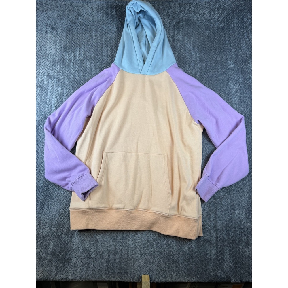 Spark Paws Cotton Candy Human Hoodie Mens 2XL Beige Colorblock Raglan Sleeve